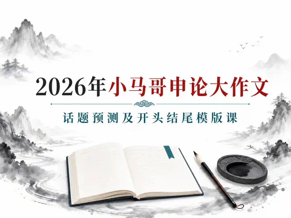 2026年小马哥申论大作文话题预测及开头结尾模版课