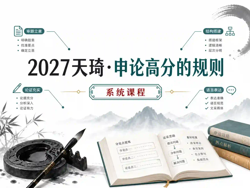 2027上岸村天琦申论高分的规则