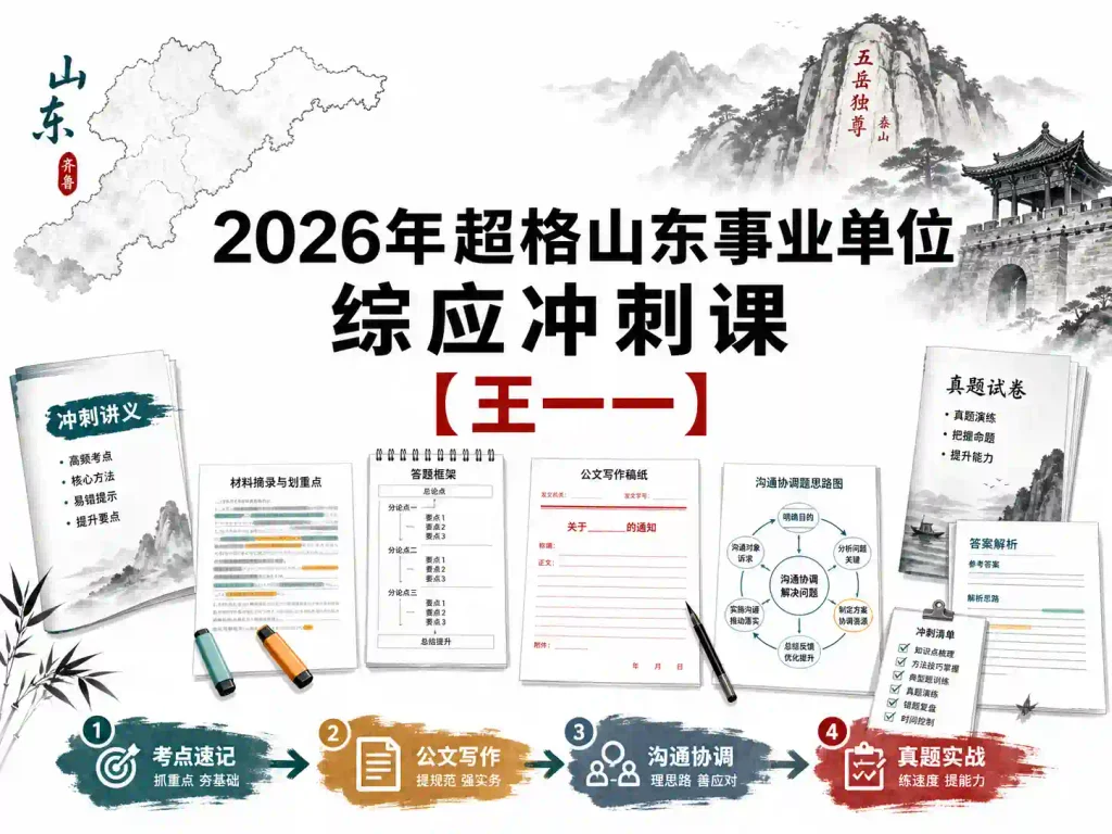 2026年超格山东事业单位综应冲刺课【王一一】