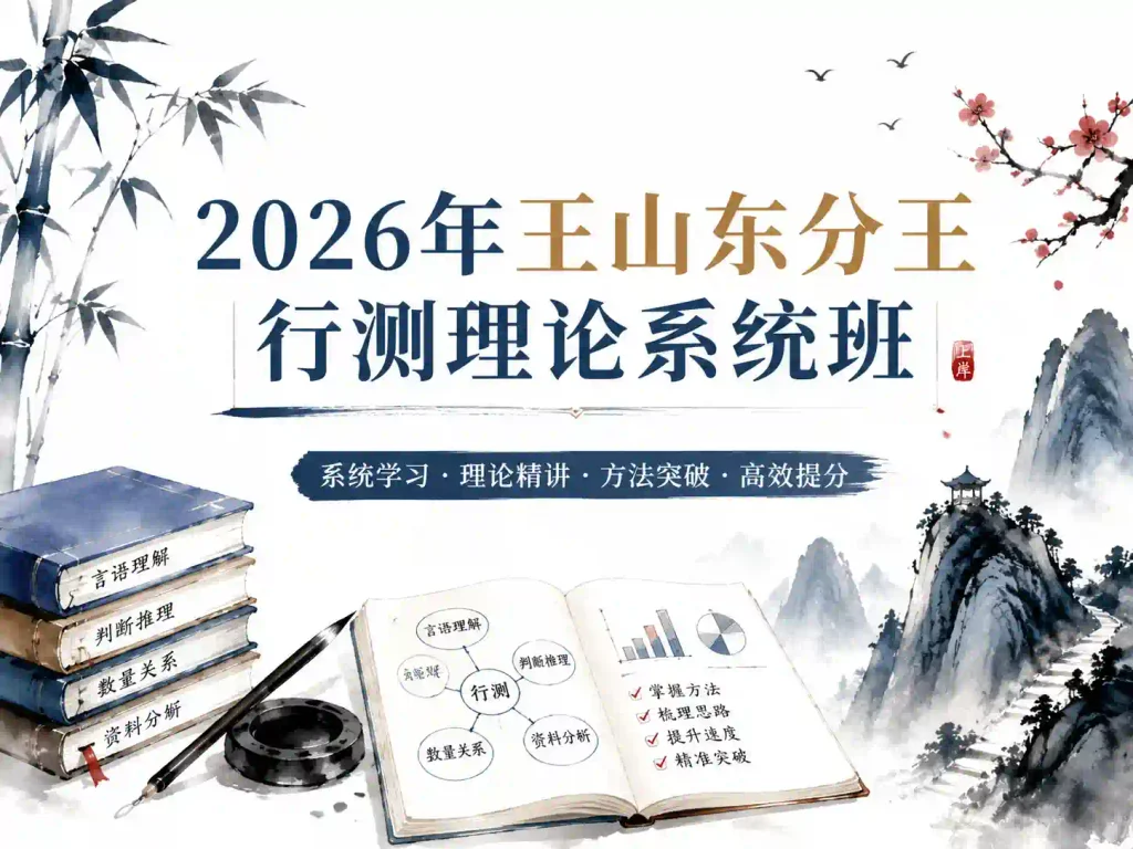 2026行测王山东分王行测系统理论课