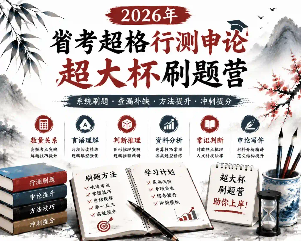 2026年省考超格行测申论超大杯刷题营