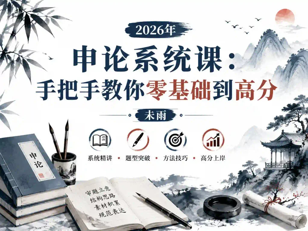 2026年申论系统课:手把手教你零基础到高分【未雨】