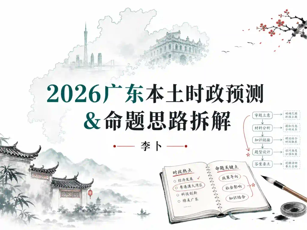 2026广东本土时政预测&命题思路拆解【李卜】