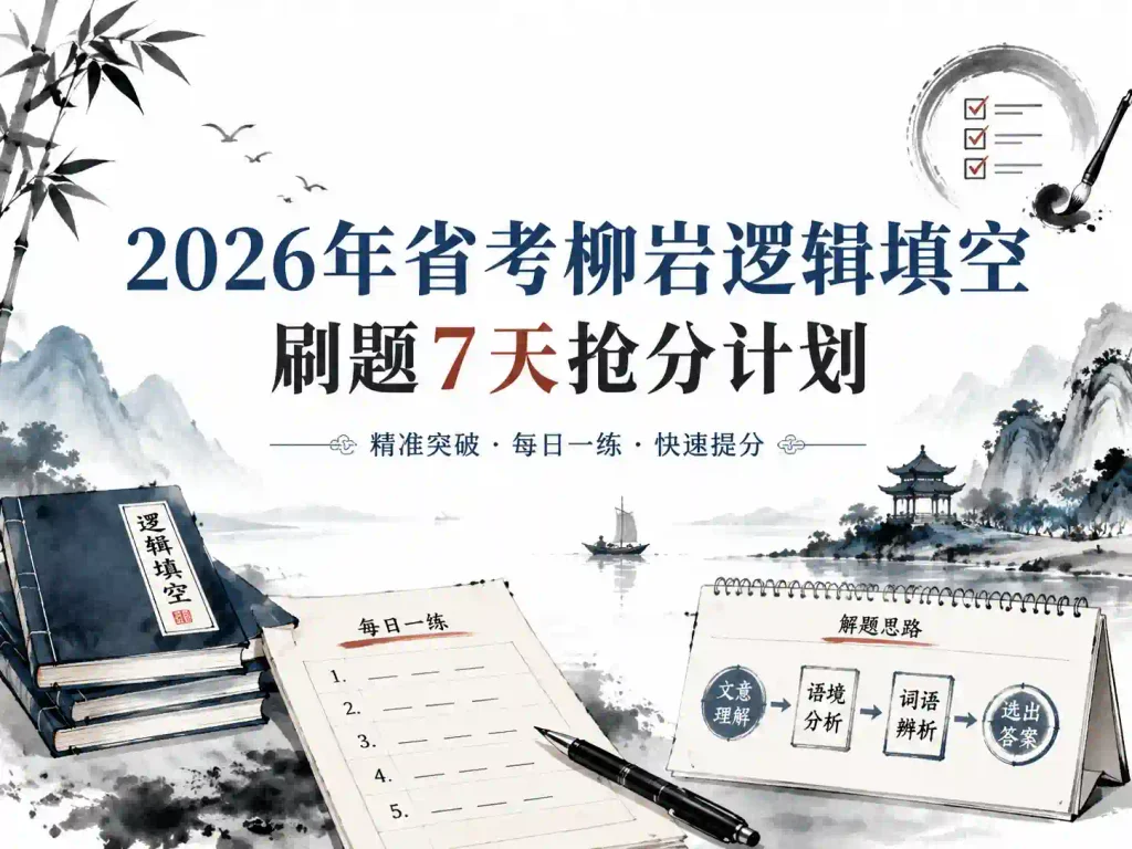 2026年省考柳岩逻辑填空刷题7天抢分计划