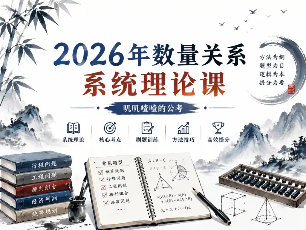 2026年数量关系系统理论课【叽叽喳喳的公考】