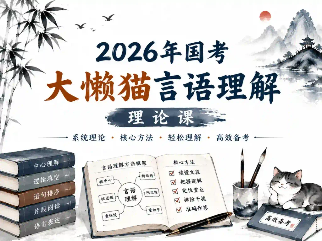 2026年国考大懒猫言语理解理论课