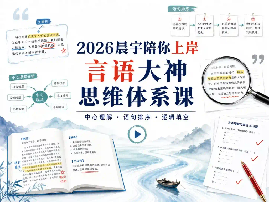 2026年晨宇陪你上岸言语大神思维体系课