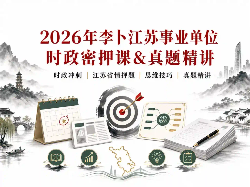 2026年李卜江苏事业单位时政密押课&真题精讲