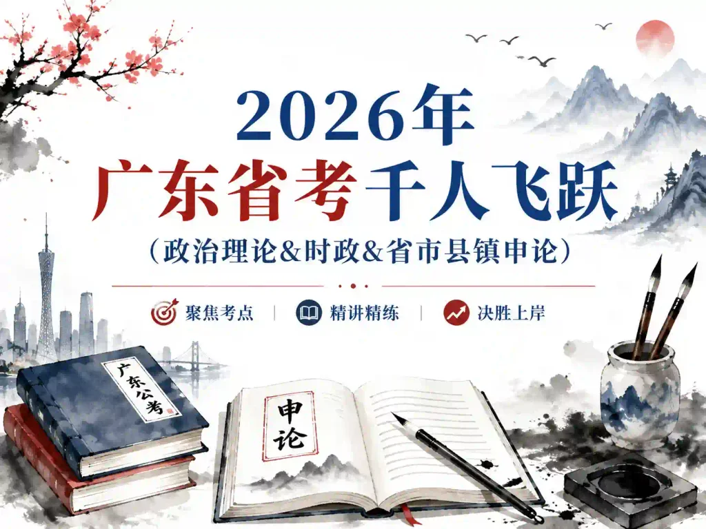 2026年广东省考千人飞跃（政治理论&时政&省市县镇申论)