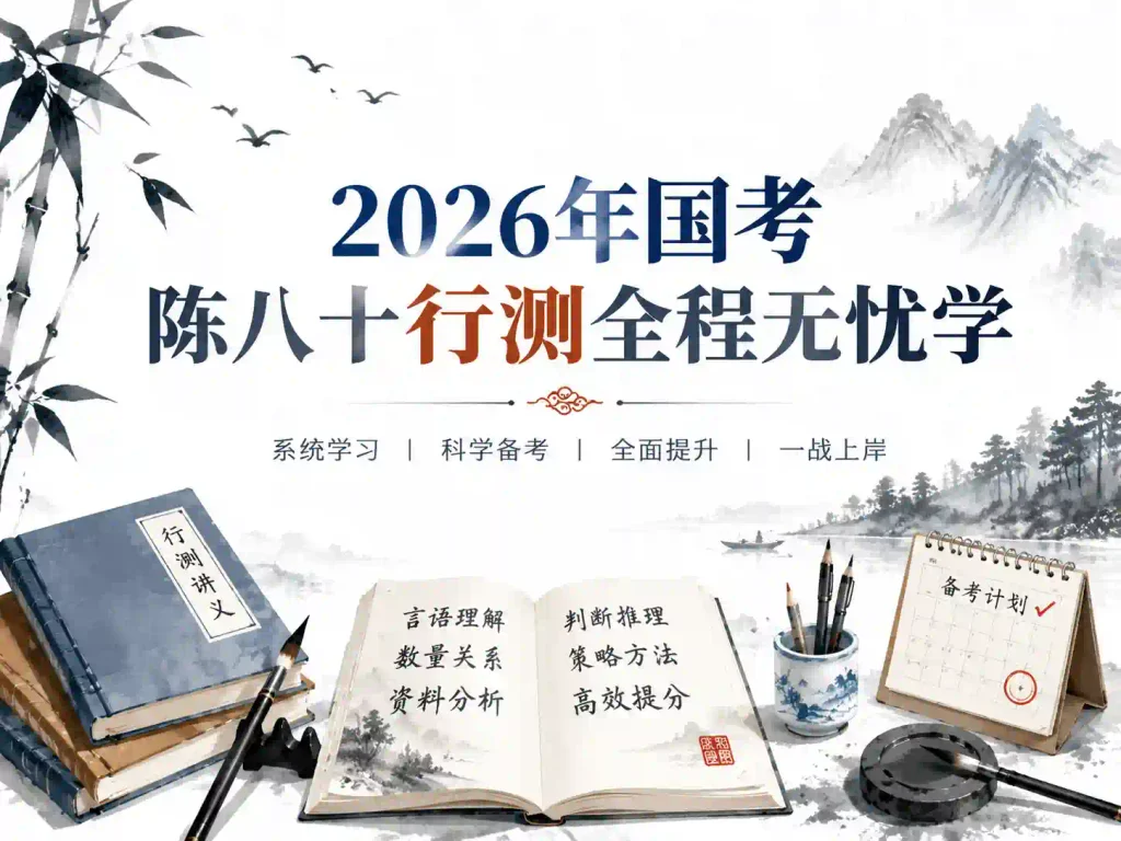 2026年国考陈八十行测全程无忧学