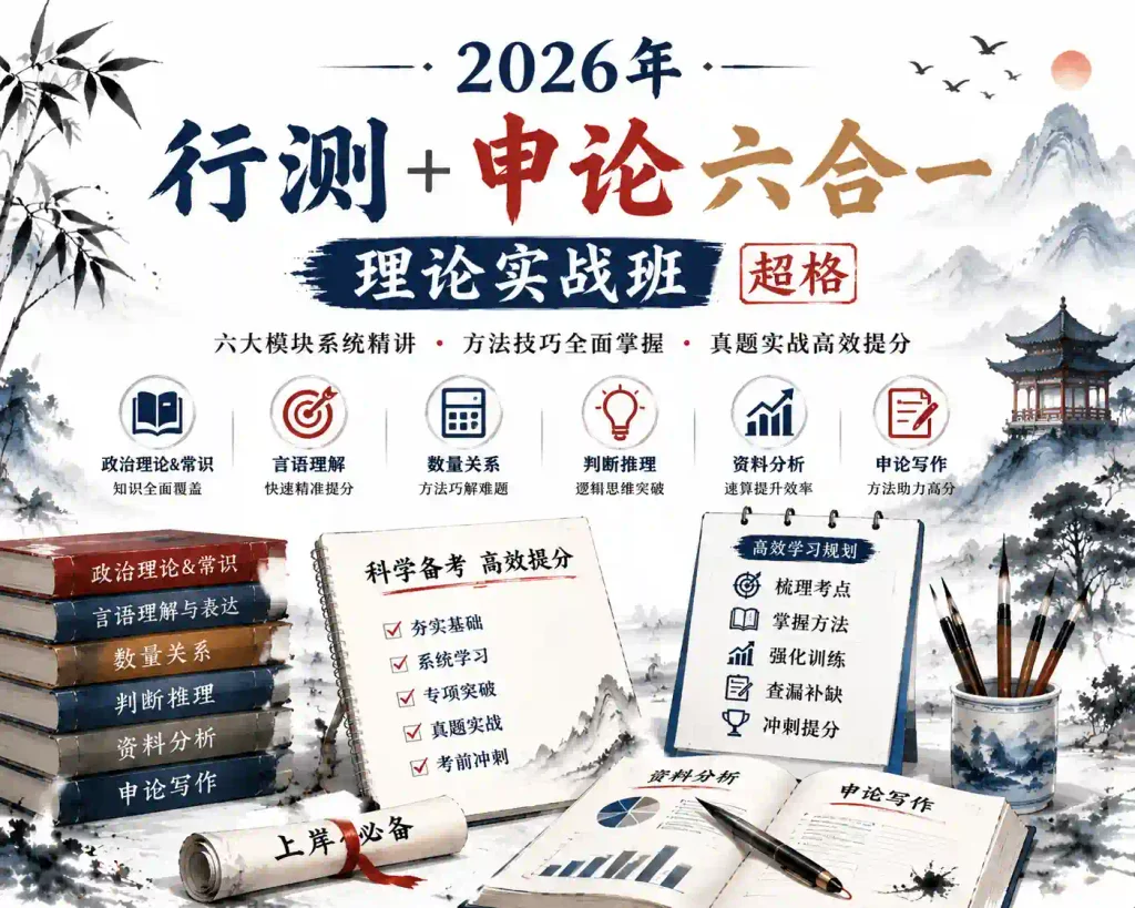 2026年行测+申论（六合一）理论实战班【超格】