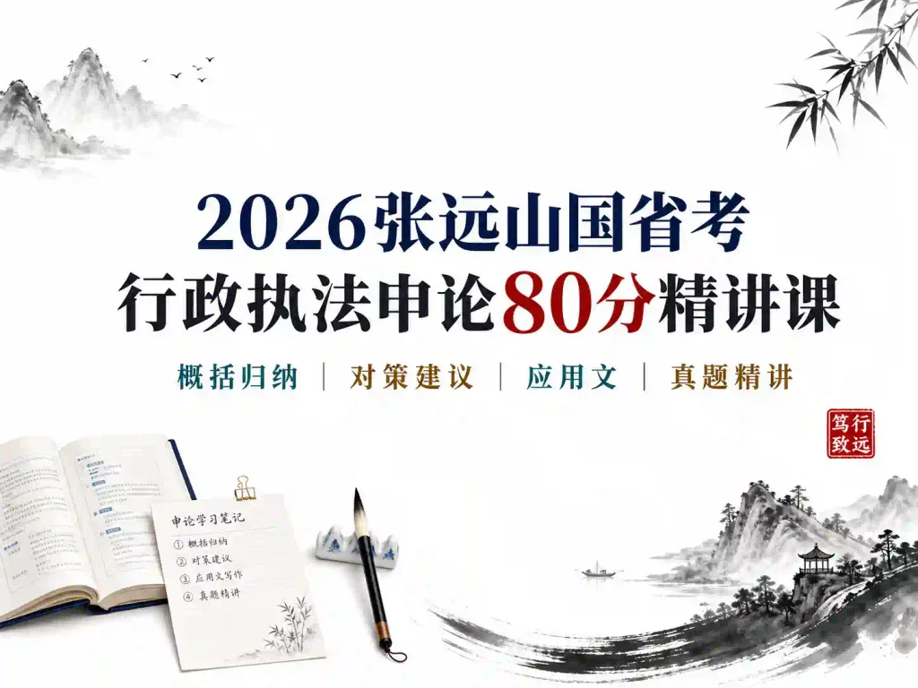 2026张远山国省考行政执法申论80分精讲课
