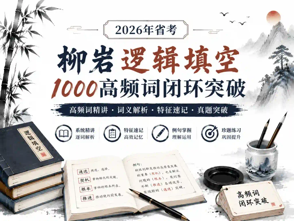 2026年省考柳岩逻辑填空1000高频词闭环突破