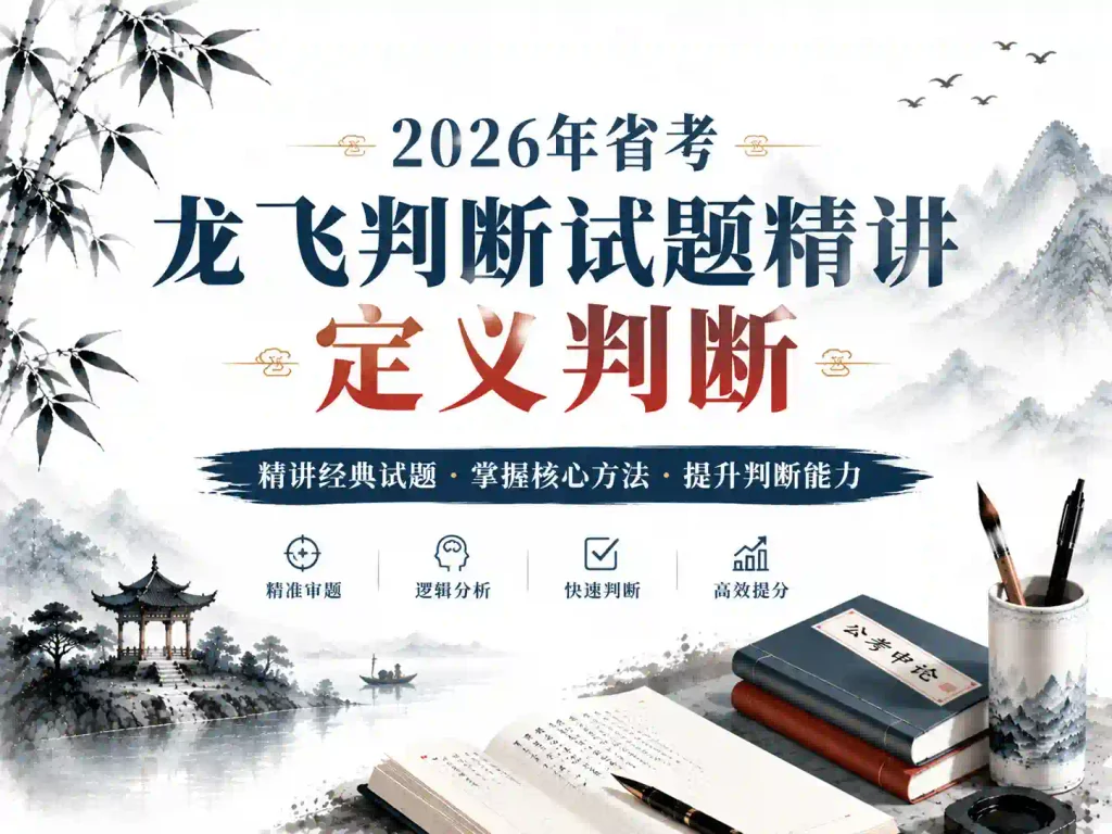 2026年省考龙飞判断试题精讲定义判断