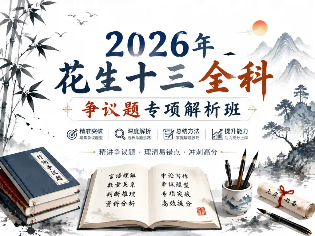 2026年花生十三全科争议题专项解析班