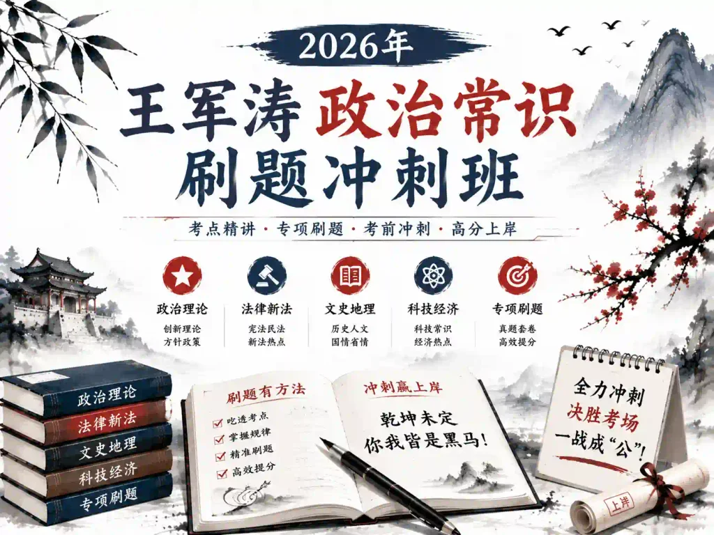2026年王军涛政治常识刷题冲刺班