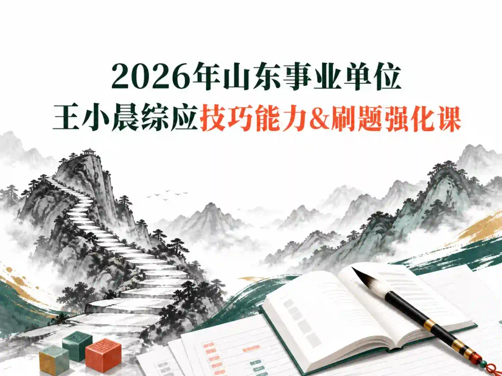 2026年山东事业单位王小晨综应技巧能力&刷题强化课