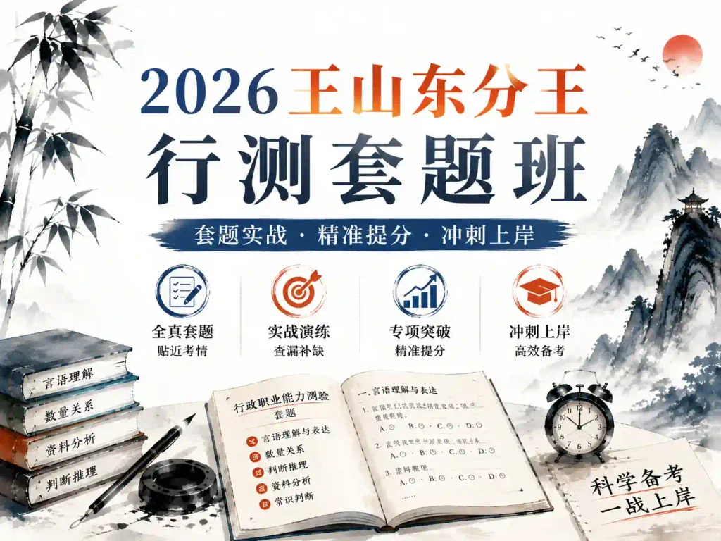 2026行测王山东分王行测套题班一期二期