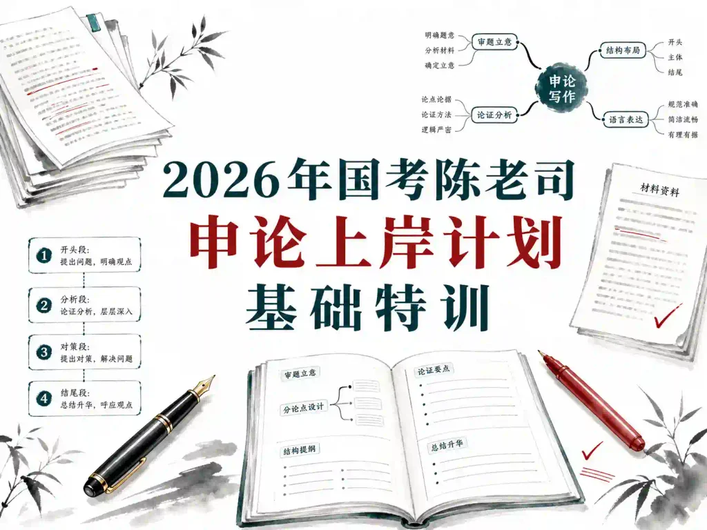 2026年国考陈老司申论上岸计划基础特训