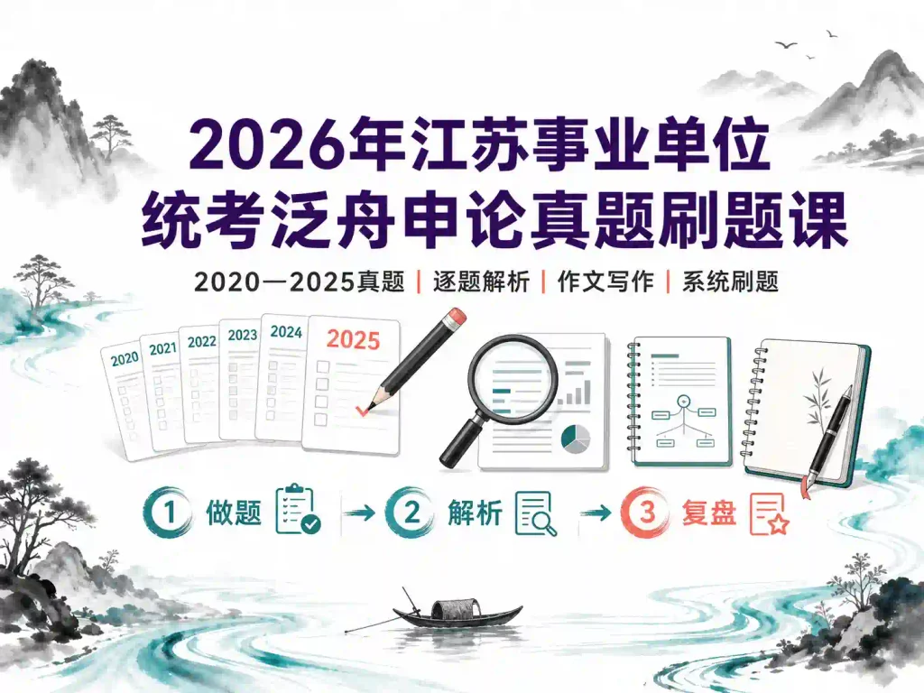 2026年江苏事业单位统考泛舟申论真题刷题课