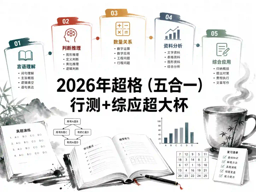 2026年超格（五合一）行测+综应超大杯