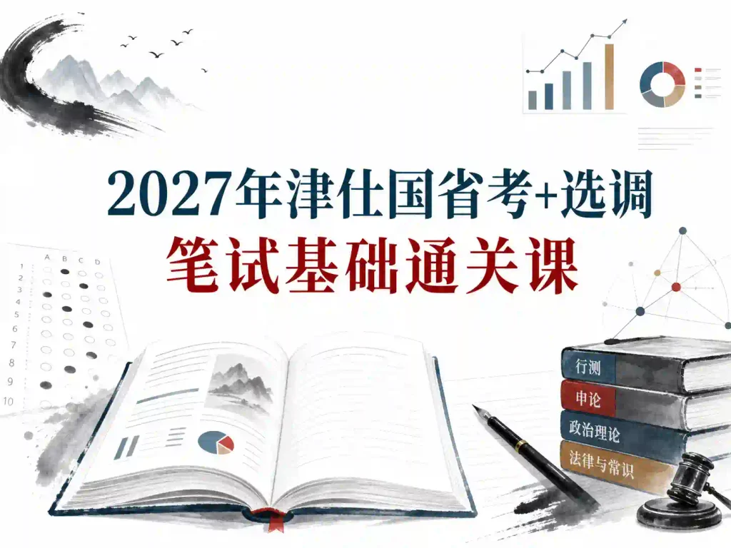 2027年津仕国省考+选调笔试基础通关课