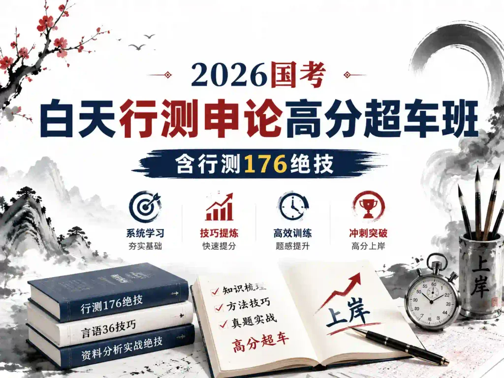 2026国考白天行测申论高分超车班（含行测176绝技）