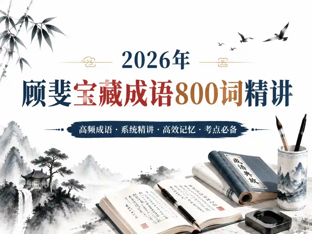 2026年顾斐宝藏成语800词精讲