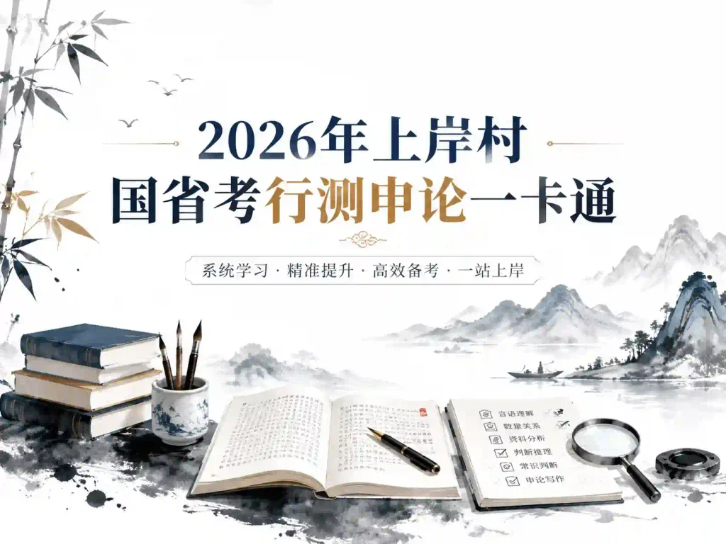 2026年上岸村国省考行测申论一卡通