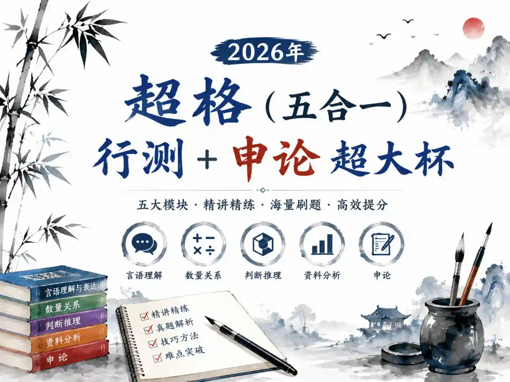 2026年超格（五合一）行测+申论超大杯
