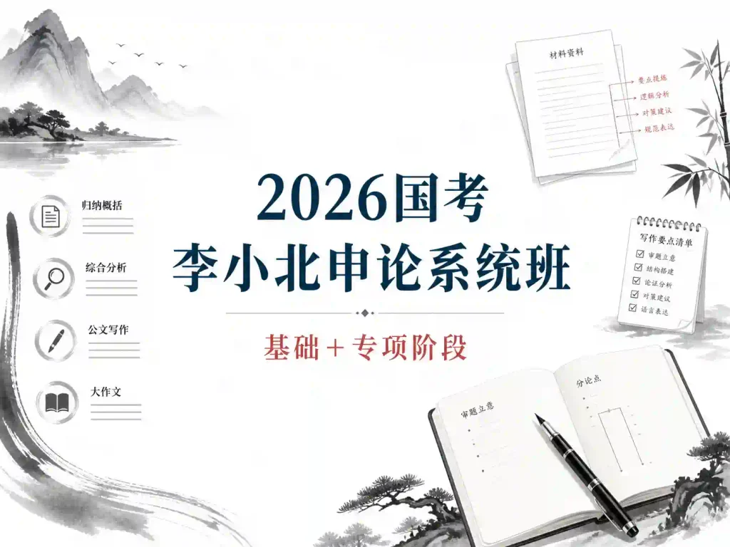 2026国考李小北申论系统班（包含基础+专项阶段）