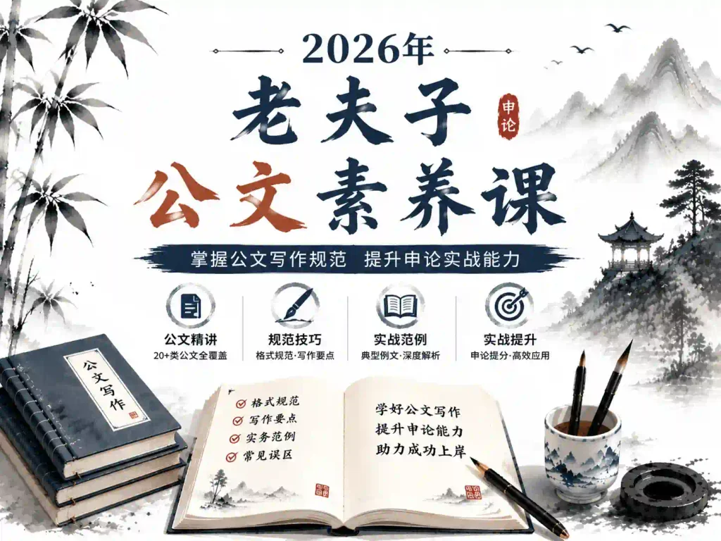 2026年老夫子申论公文素养课
