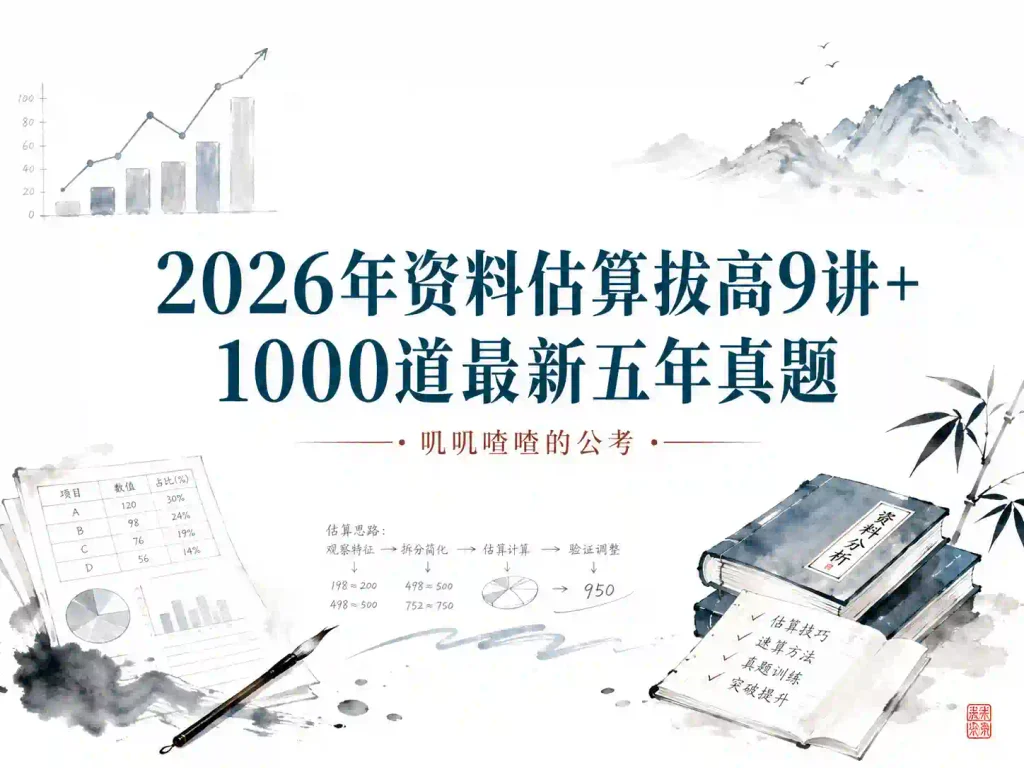 2026年资料估算拔高9讲+1000道最新五年真题【叽叽喳喳】