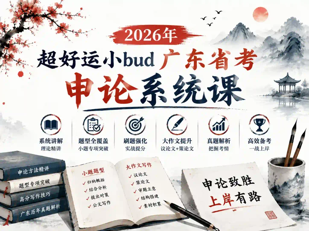 2026年超好运小bud广东省考申论系统课