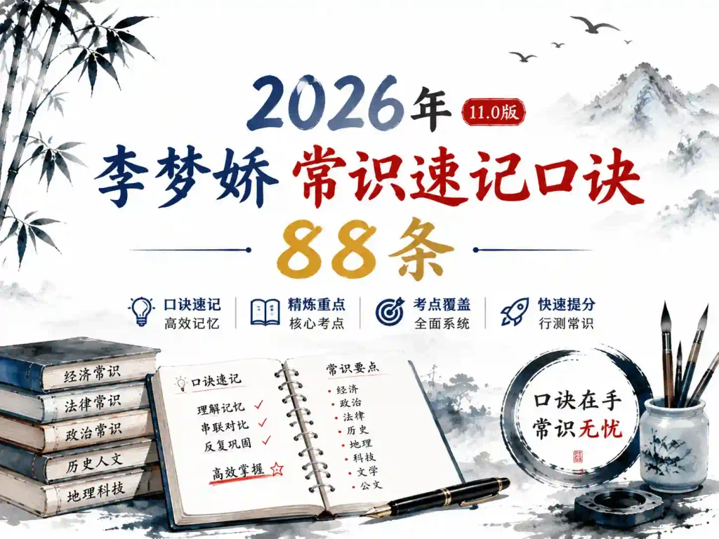 2026年李梦娇常识速记口诀88条【11.0版】