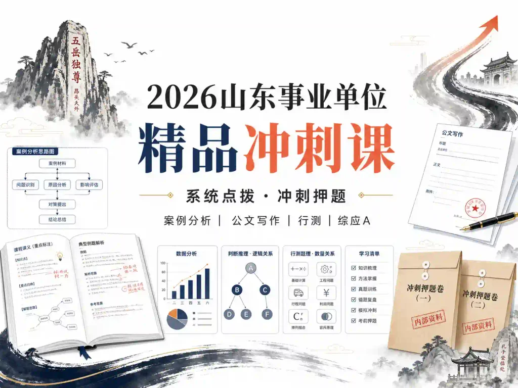 2026年山东事业单位精品冲刺课