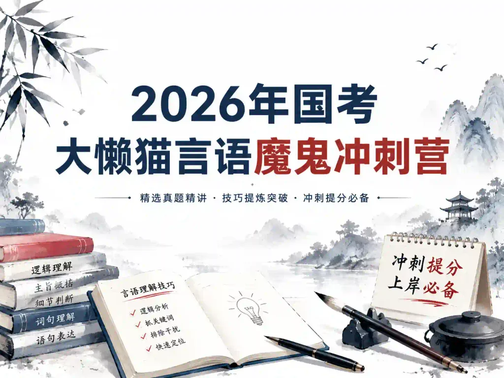 2026年国考大懒猫言语魔鬼冲刺营
