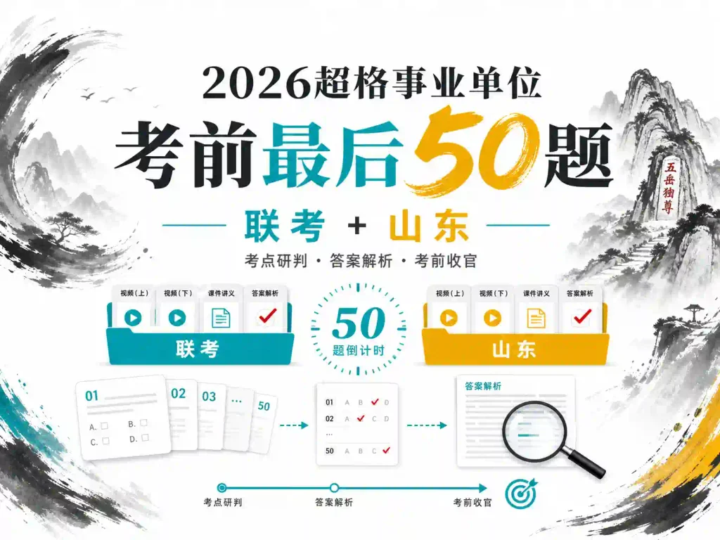2026超格事业单位考前最后50题系列(联考+山东)