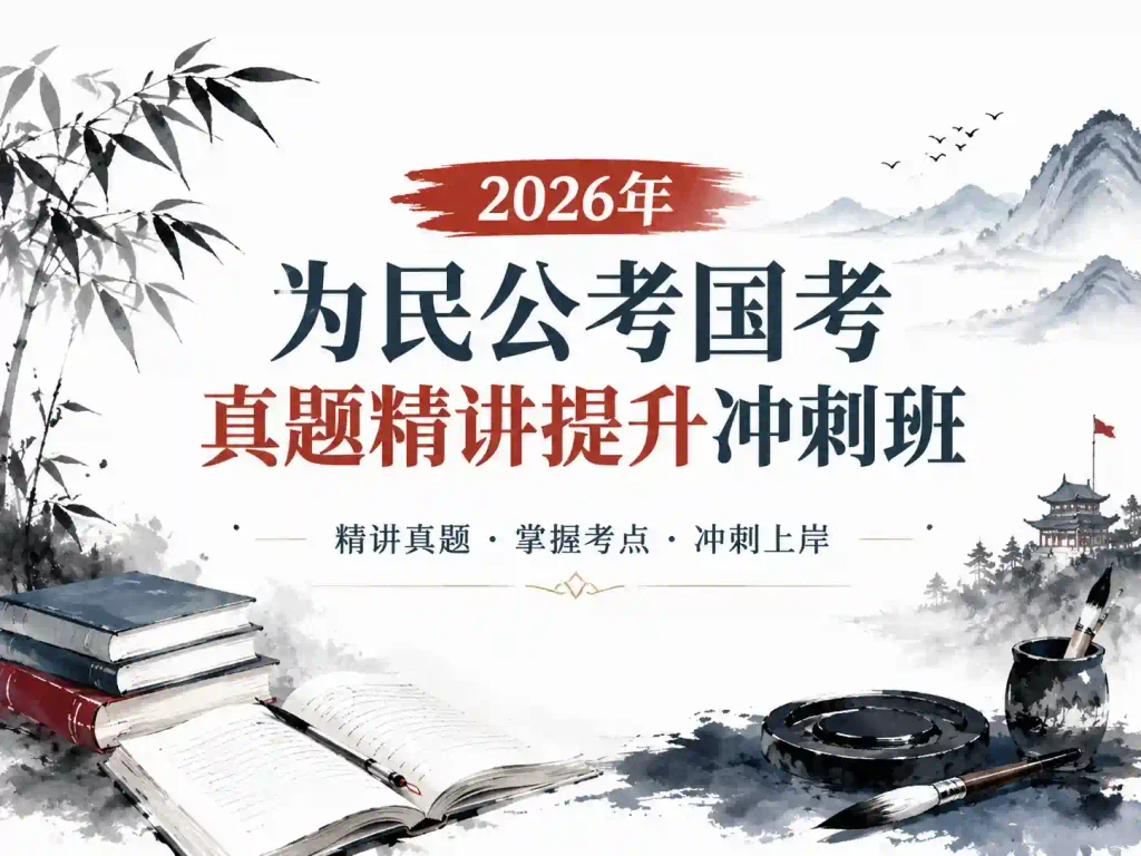 2026年为民公考国考真题精讲提升冲刺班