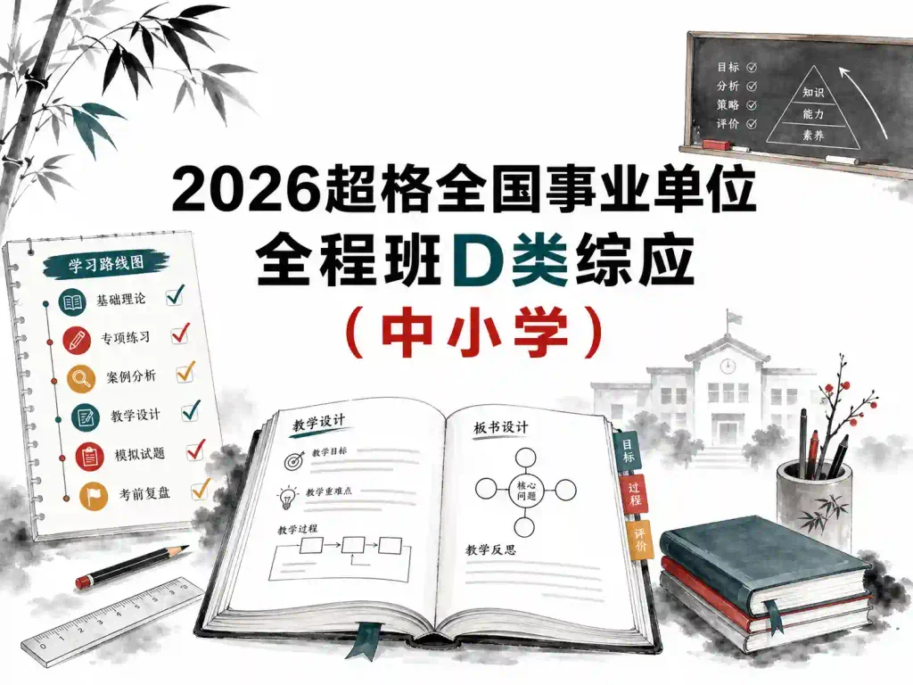 2026超格全国事业单位全程班D类综应（中小学）