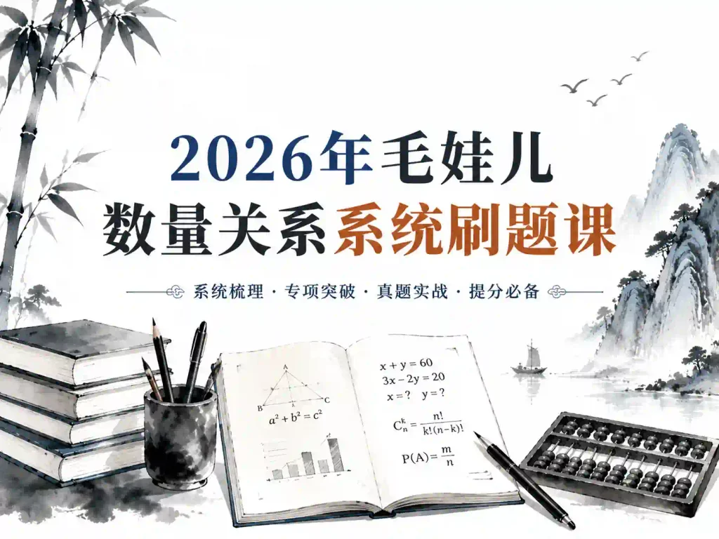 2026年毛娃儿数量关系系统刷题课