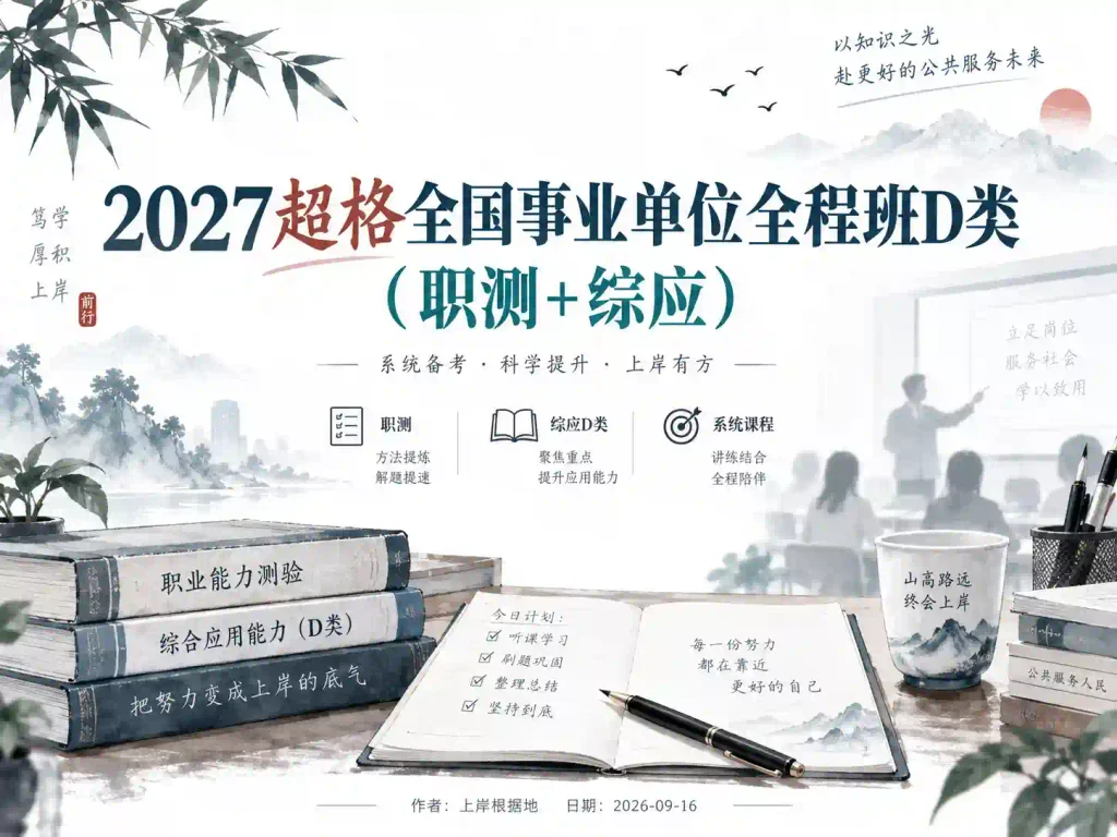 2027超格全国事业单位全程班D类（职测+综应）