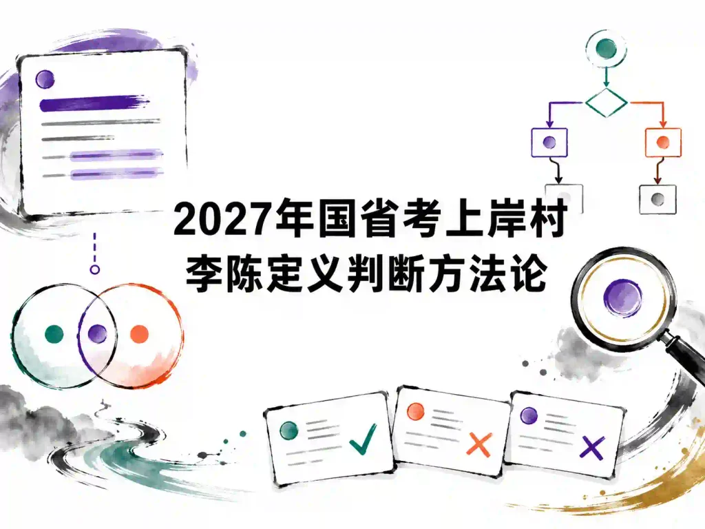 2027年国省考上岸村李陈定义判断方法论