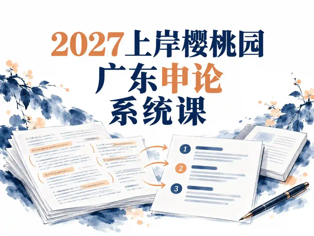 2027上岸樱桃园广东申论系统课